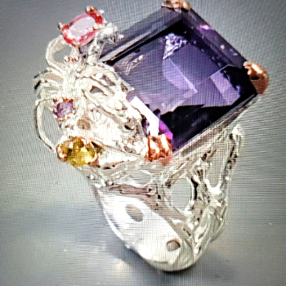 Certified 16k Amethyst 925 SS